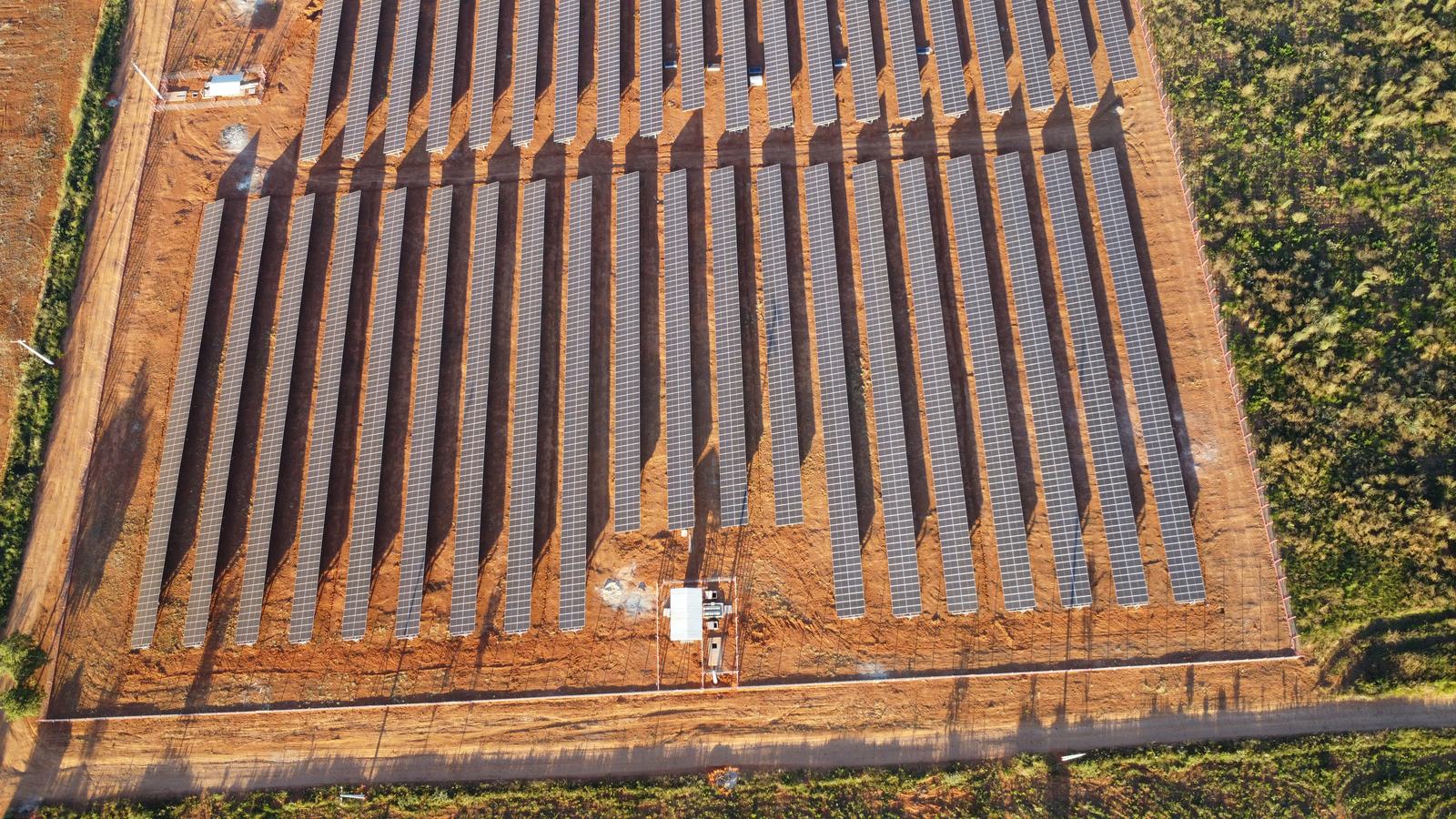 Estruturas montadas, vista aérea